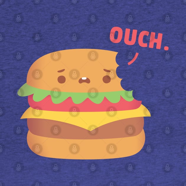 Funny Burger With Bite Marks Says Ouch by rustydoodle